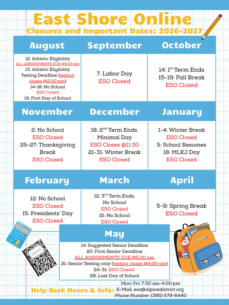 an image attachment of the poster of ESO dates and deadlines