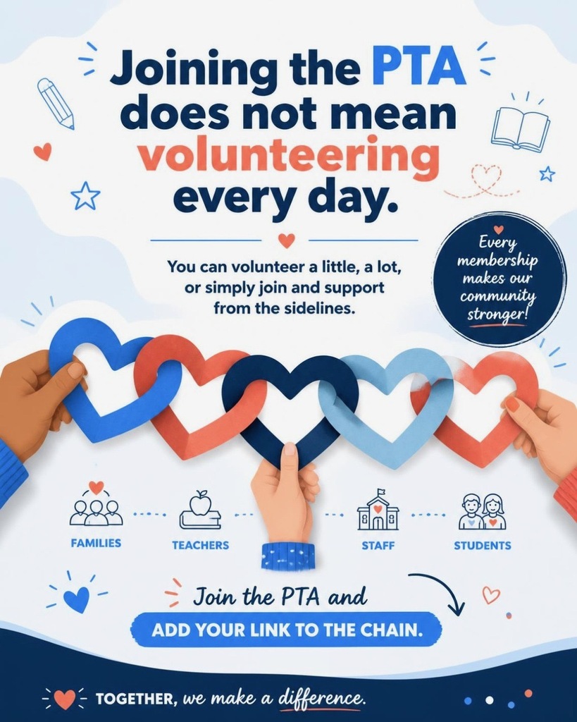 Hearth linked together with helping hands join the PTA