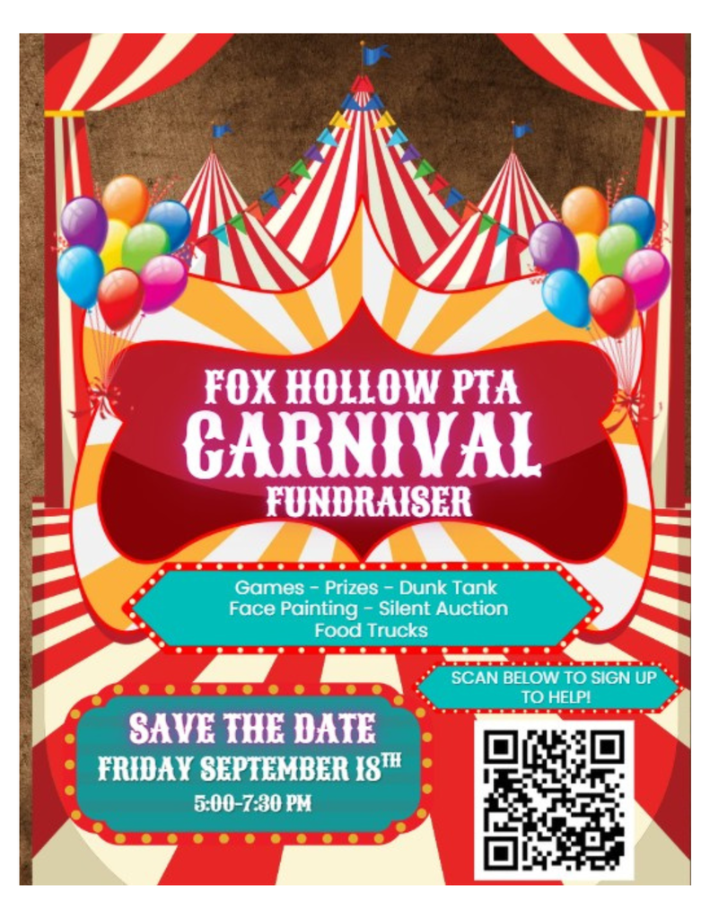picture of circus tent, balloons and streamers