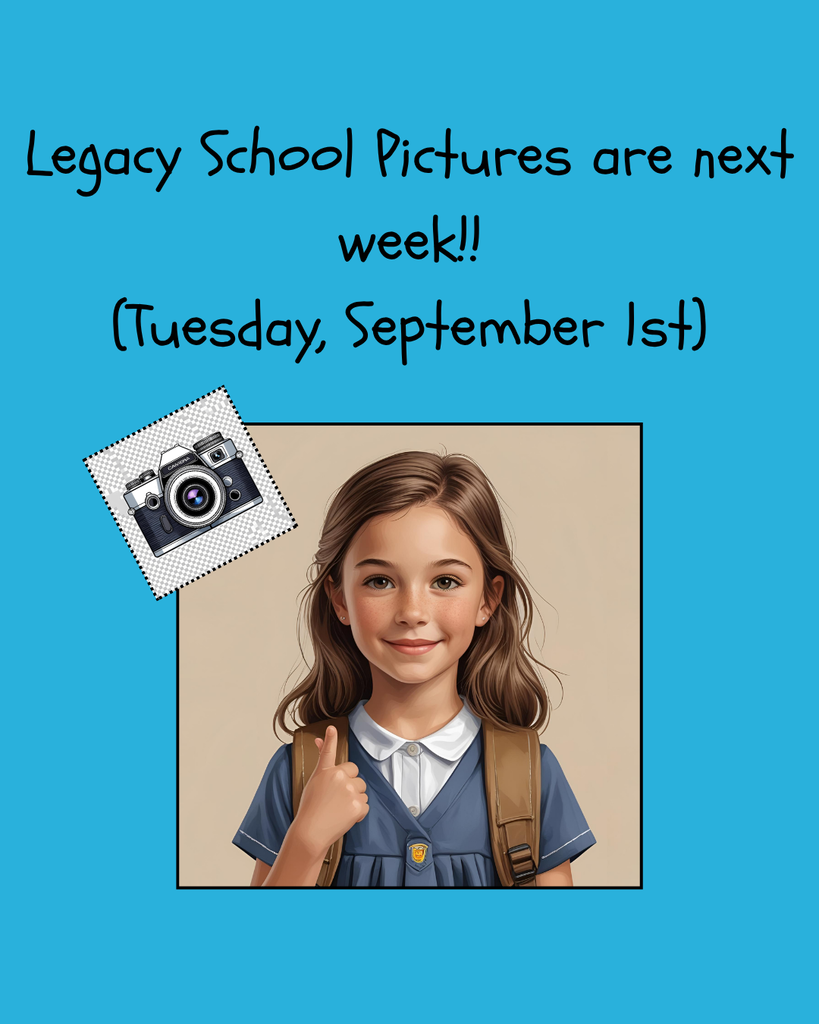 School Pictures: Tuesday, September 1st
