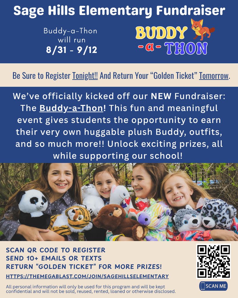 Image with information about our fundraiser, including a QR code.