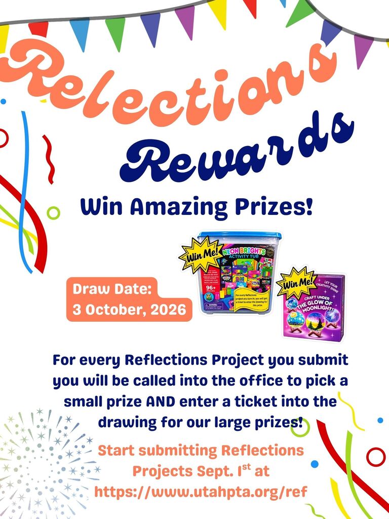 Image showing the prizes you could possibly win from submitting Reflections projects