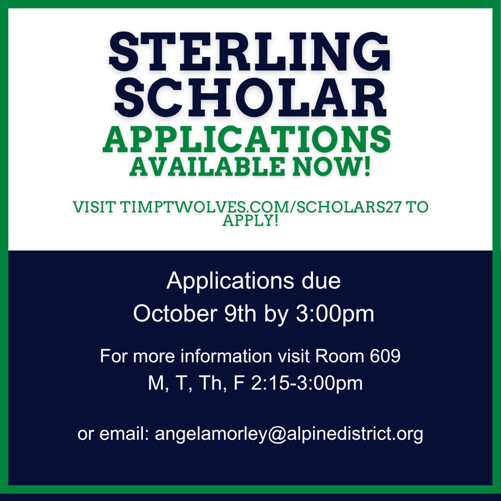 Timpanogos High School Opens Sterling Scholar Applications