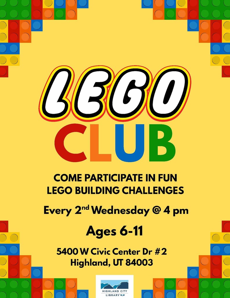 Legos in the corner, colorful club info