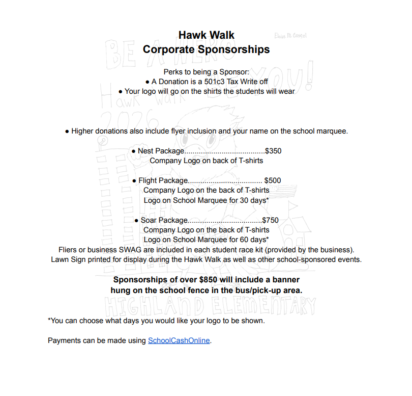 Details of corporate sponsorships