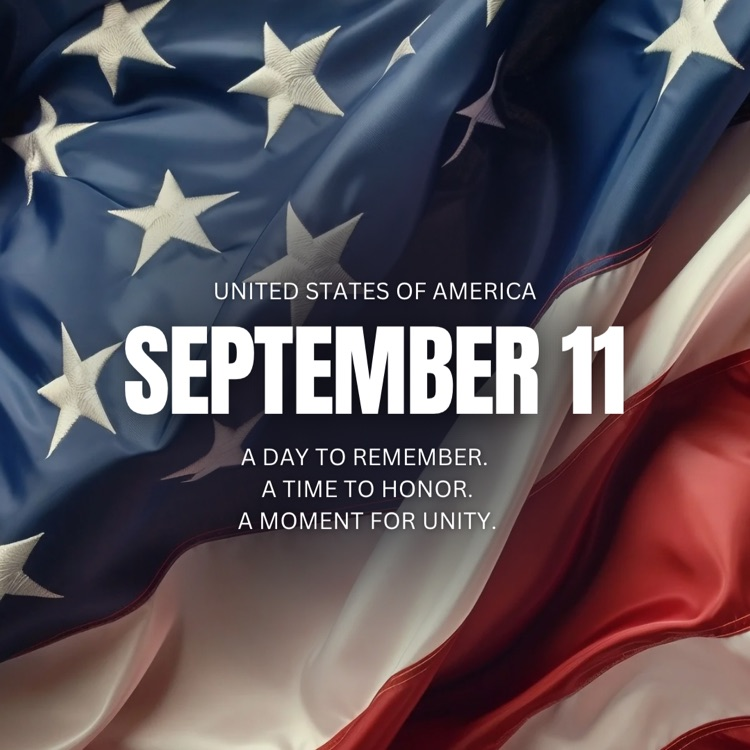 American flag remembering September 11