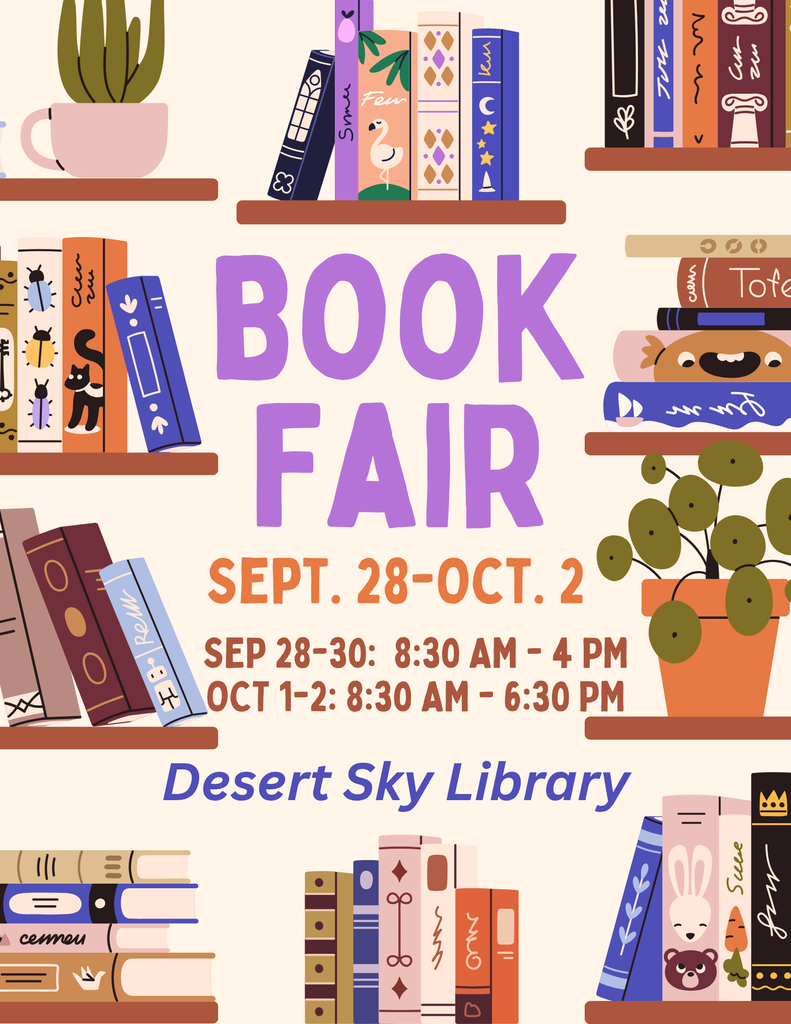 Book Fair Flyer with times listed on it.