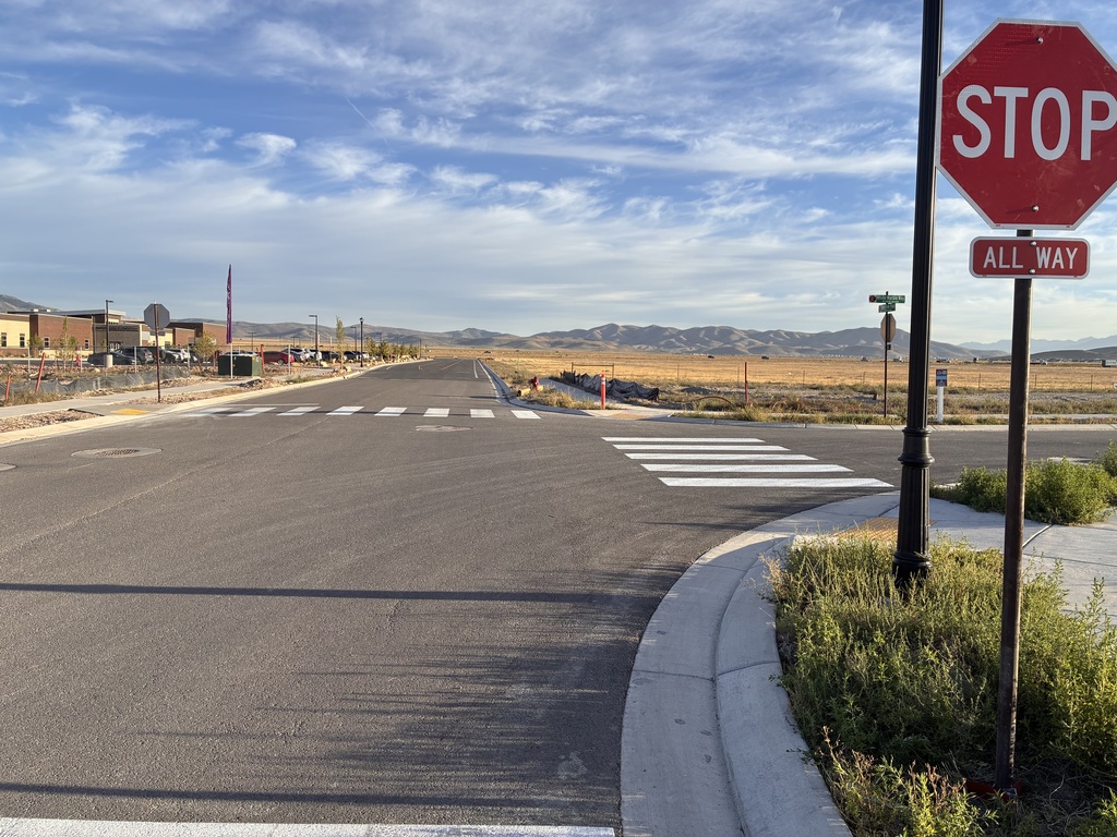 New Stop Sign and Crossing