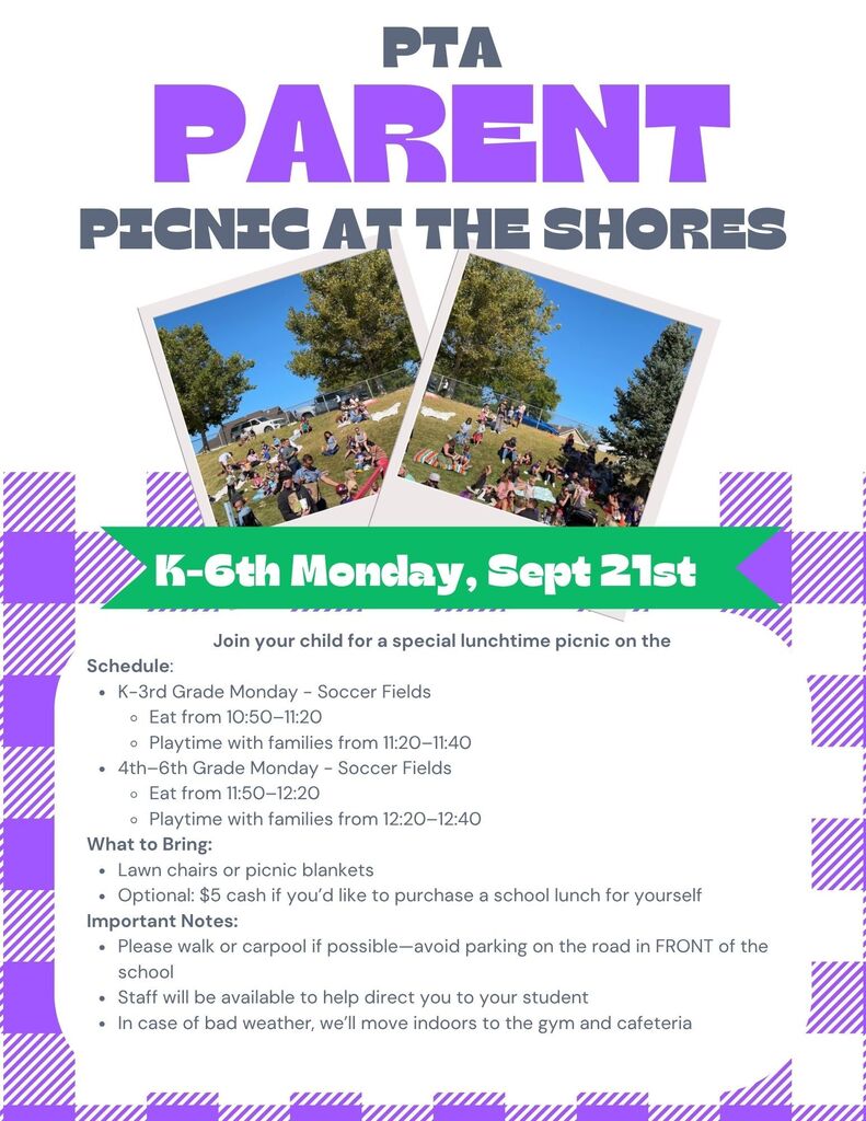 pta parent picnic monday 9/21