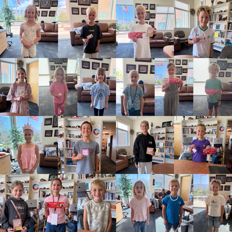 Weekly Rocky Reward Winners holding up prizes