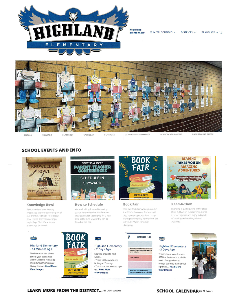 School logo, pictures from school website