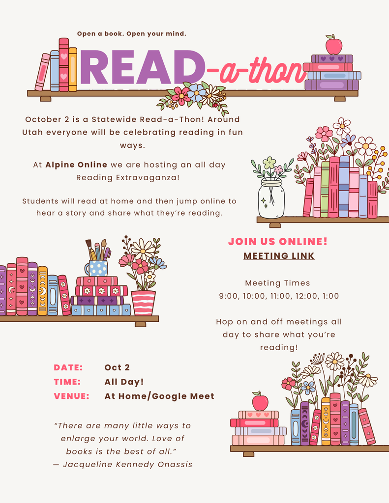 Read-a-thon on October 2. Join us online. 