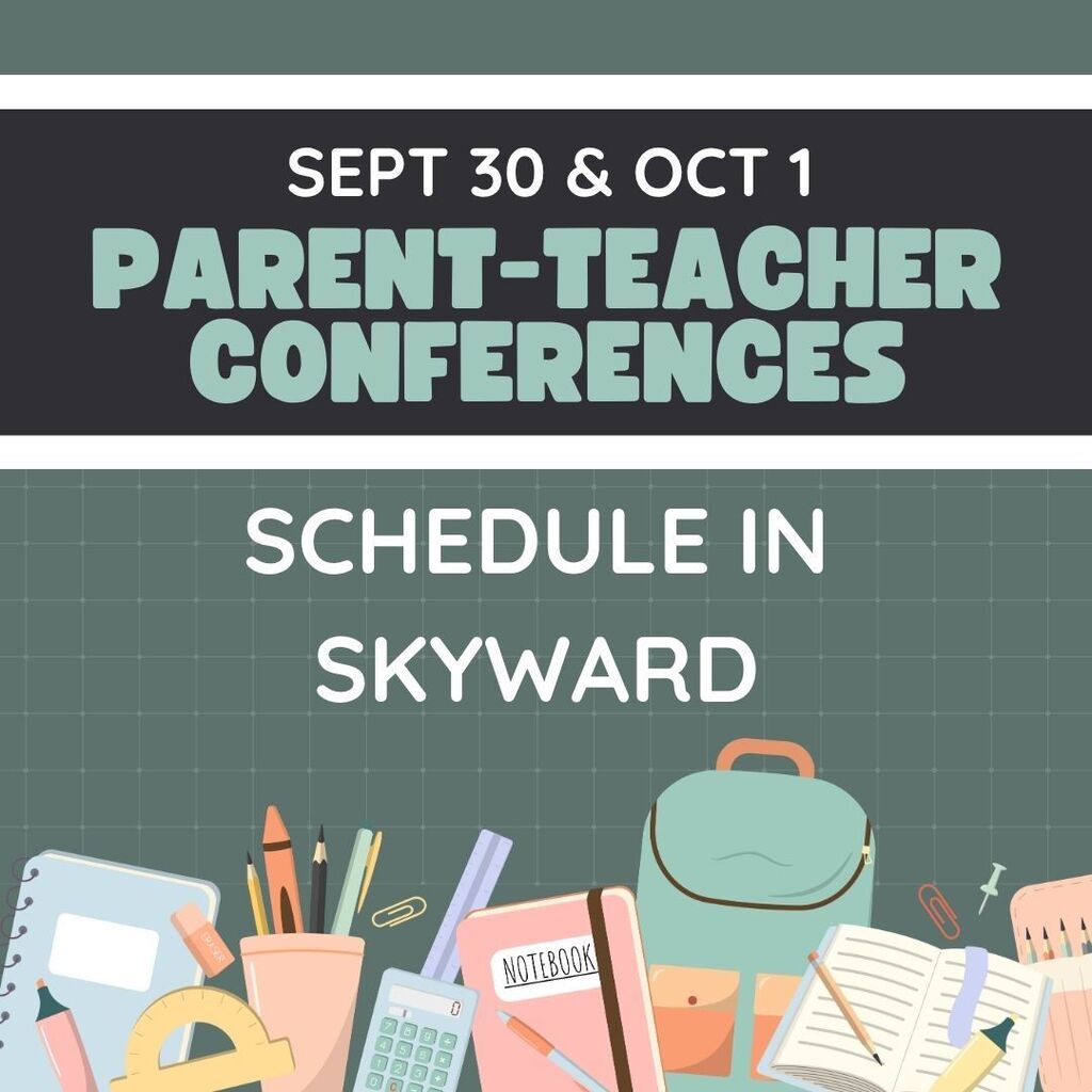 school supplies, text for parent/teacher conference signups