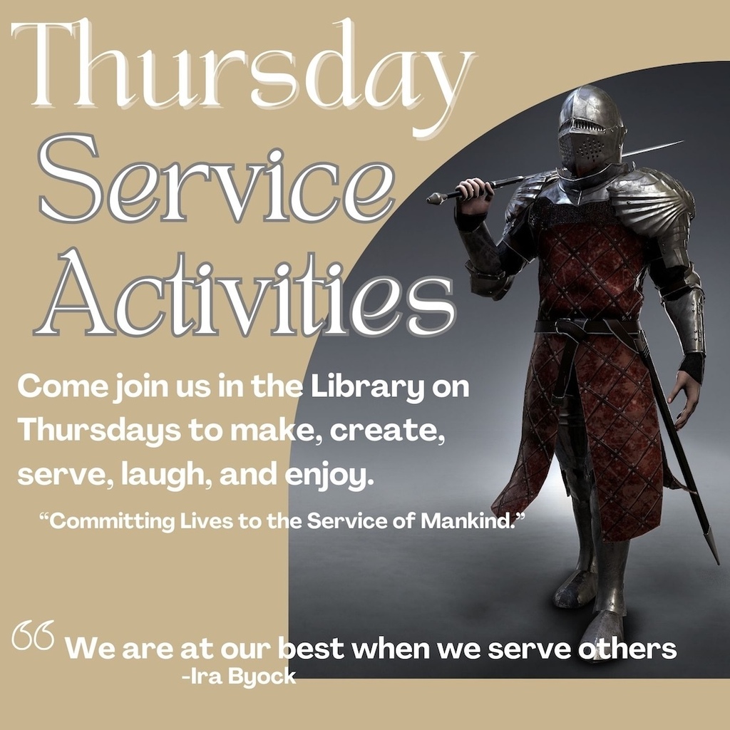Flyer about Thursday Service Activities