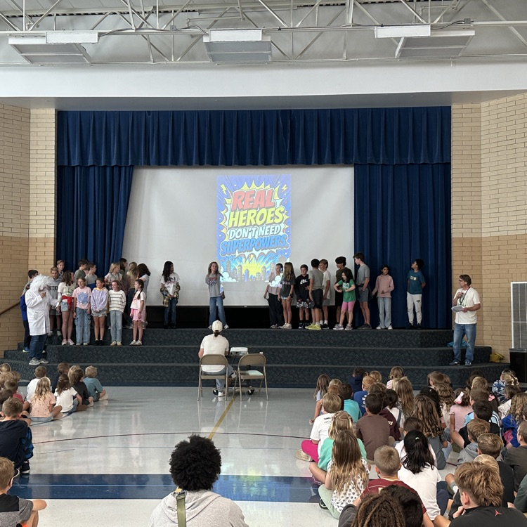 students at the Hawk walk assembly  