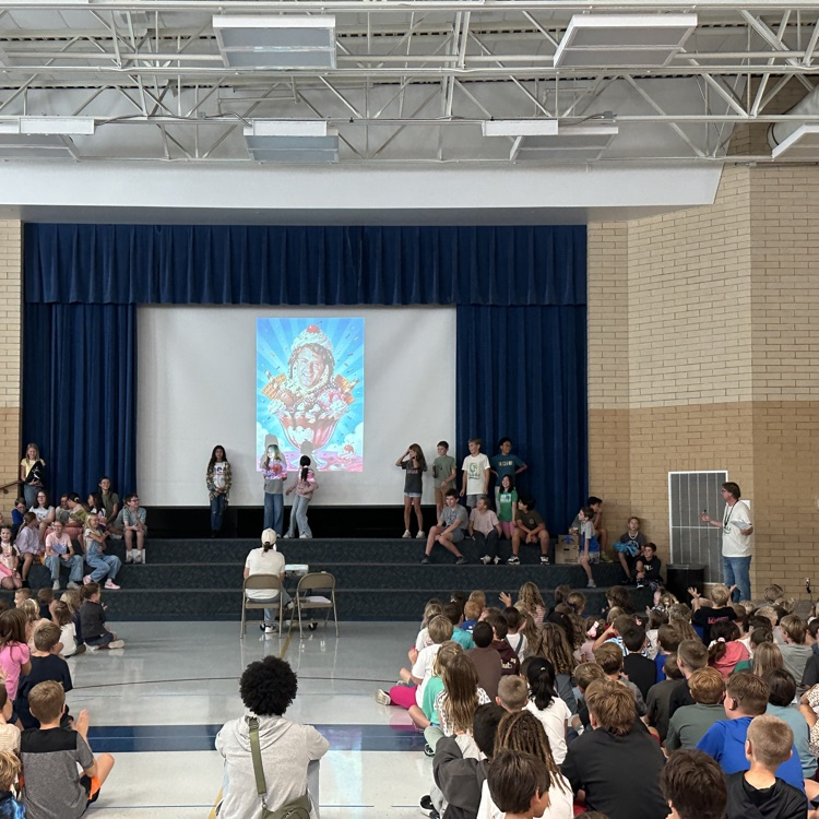 students at the Hawk walk assembly  