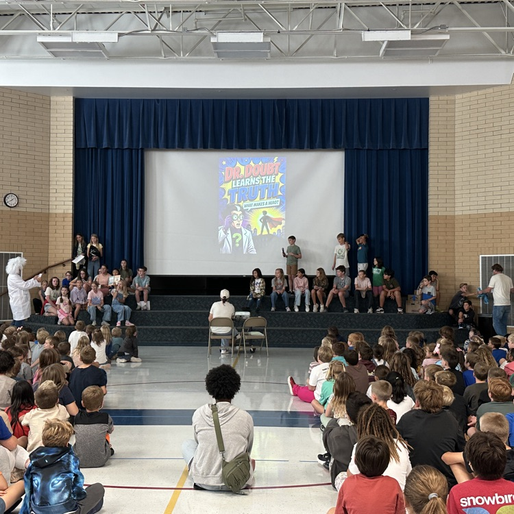 students at the Hawk walk assembly  