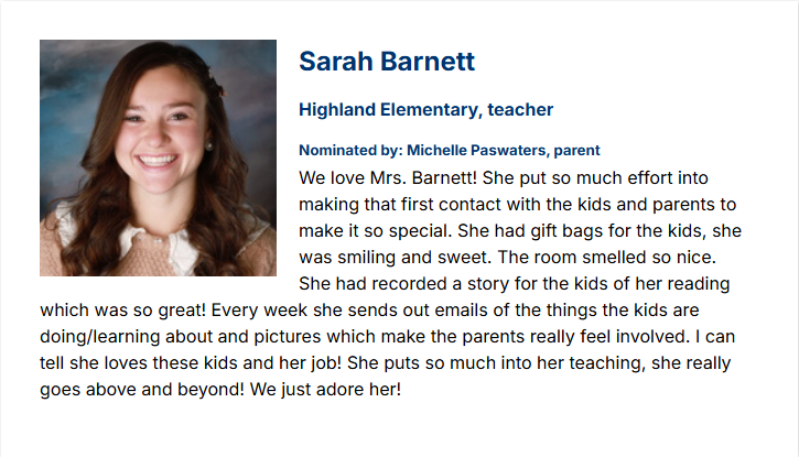 Sarah Barnett RISE Award
