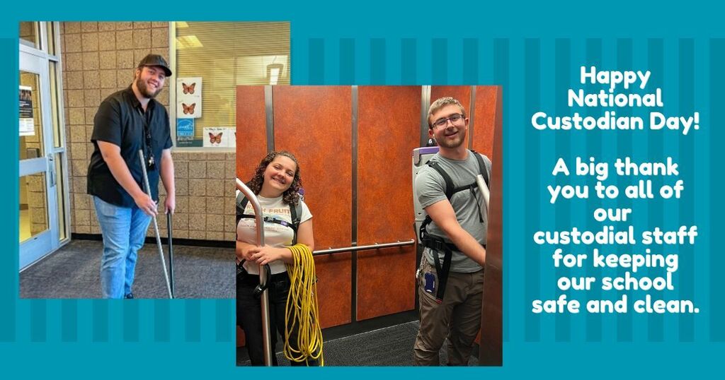Image (with pictures of some of members of our custodial staff) thanking them for all they do