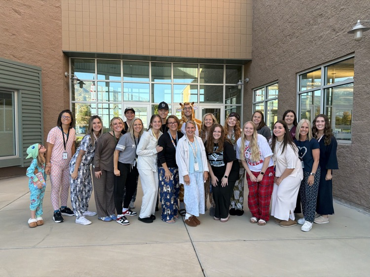 faculty and staff in pajamas