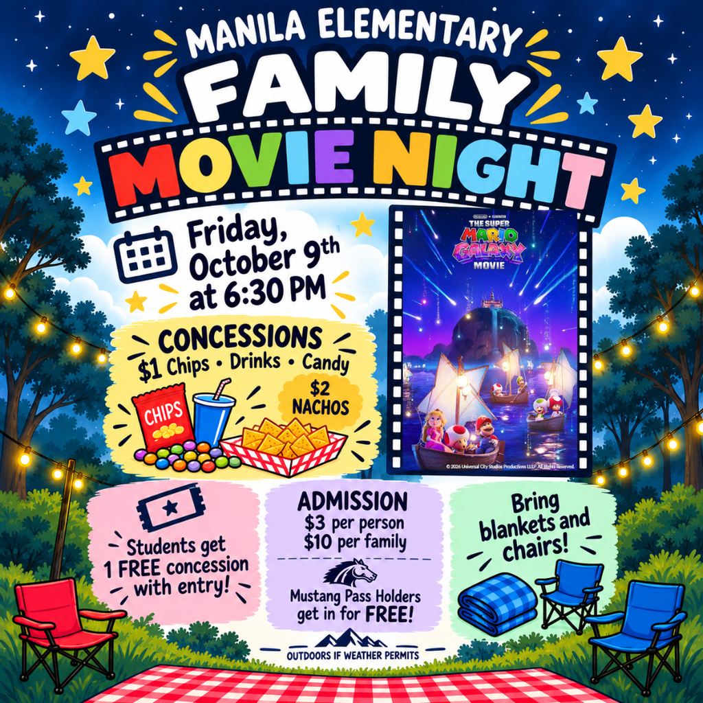Manila Elementary School to host family movie night Oct. 9
