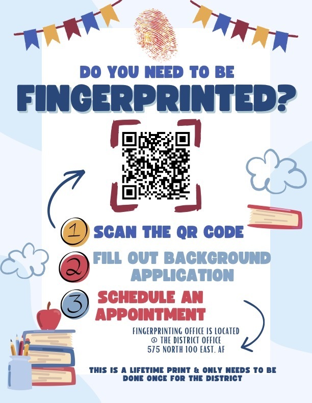 Schedule an appointment to be fingerprinted