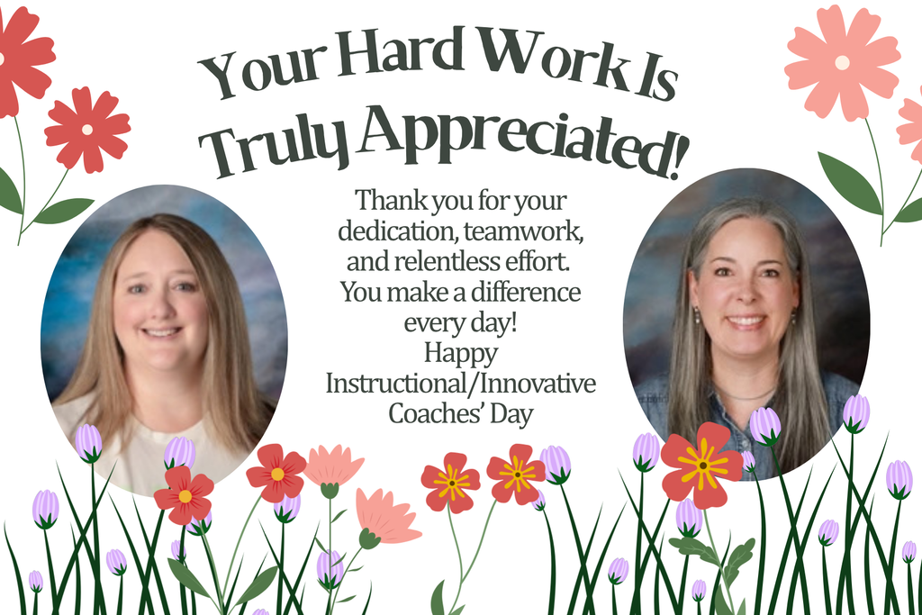 Flowers and photos of Mrs. Hall and Mrs. Webb with thanks