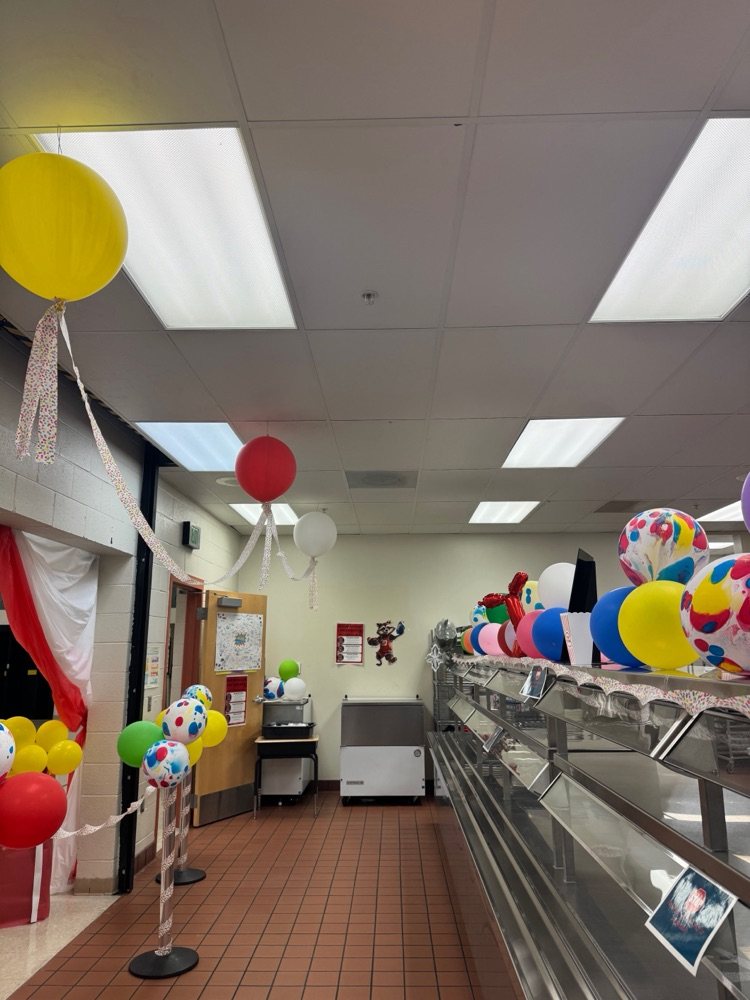Circus Tent and balloons in the school cafeteria
