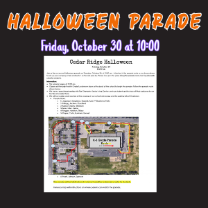 Halloween Parade-Oct. 30-10:00 am