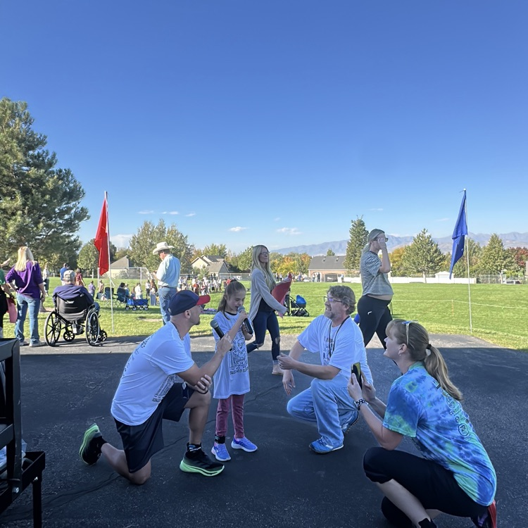 students participating in hawk walk  