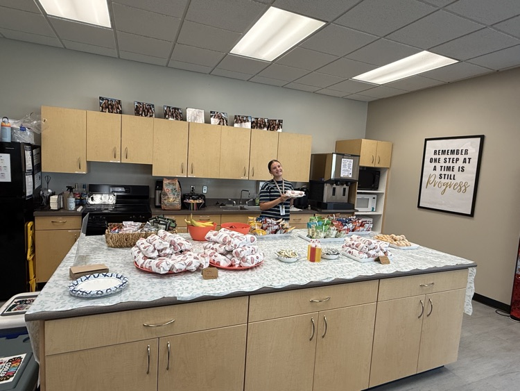 teacher enjoying the dinner offering