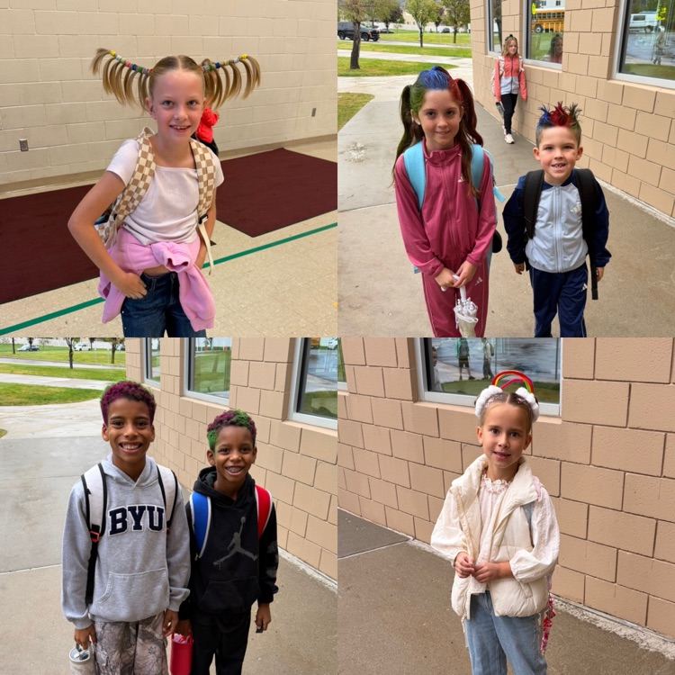 collage of students with crazy hair