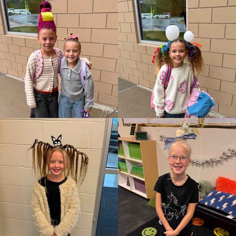 collage of students with crazy hair