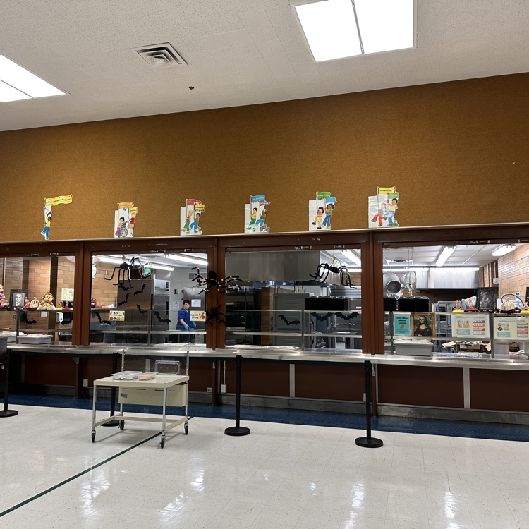 Halloween decor in the lunch line. 
