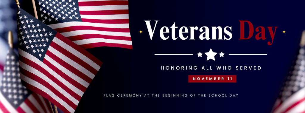 American Flag with starts Veterans Day