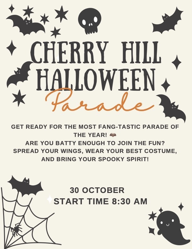 Halloween parade is Oct 30th at 8:30am