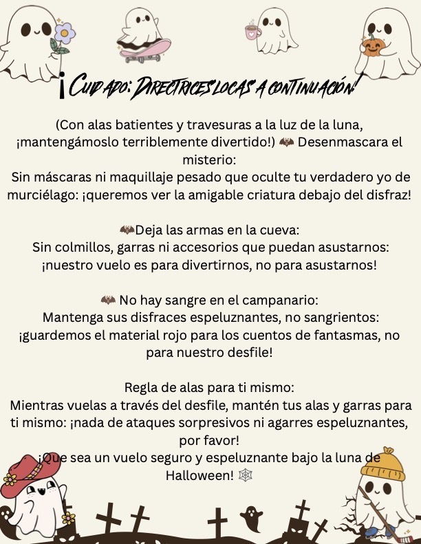 Costume guidelines: No masks, weapons, blood