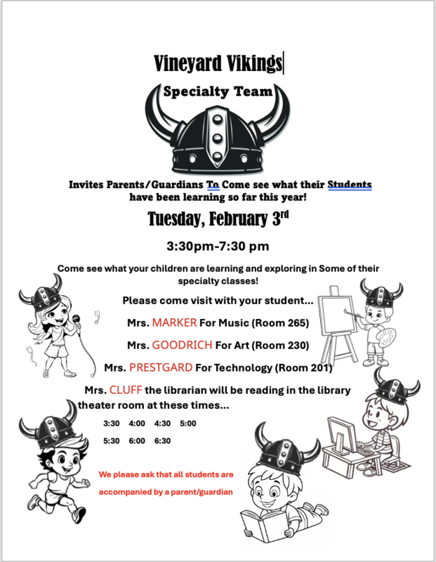 Flyer about specialties night