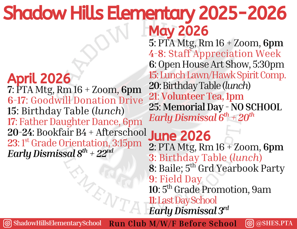 PTA Calendar