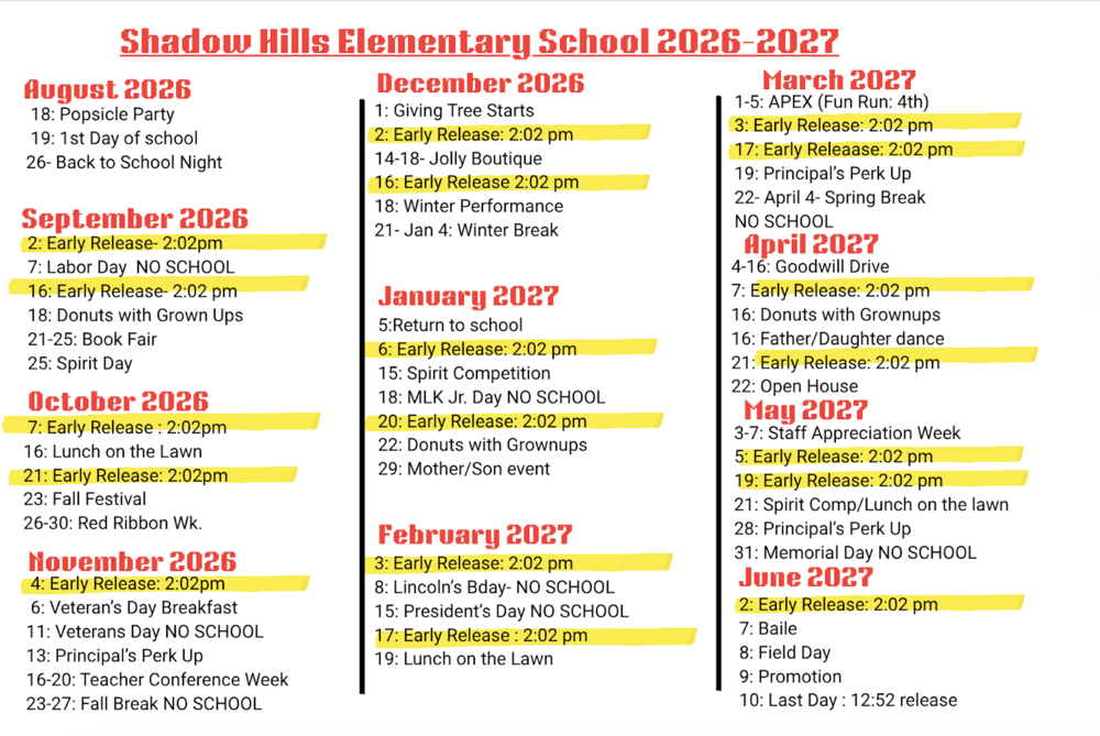 PTA Event Calendar