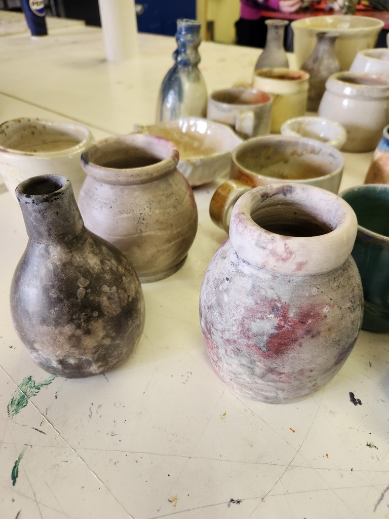 assorted pottery