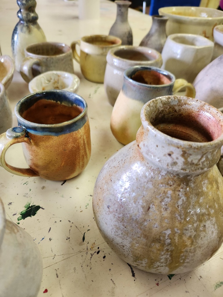 assorted pottery