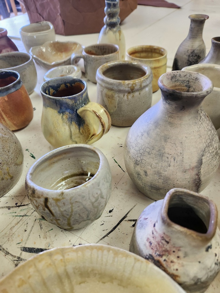 assorted pottery