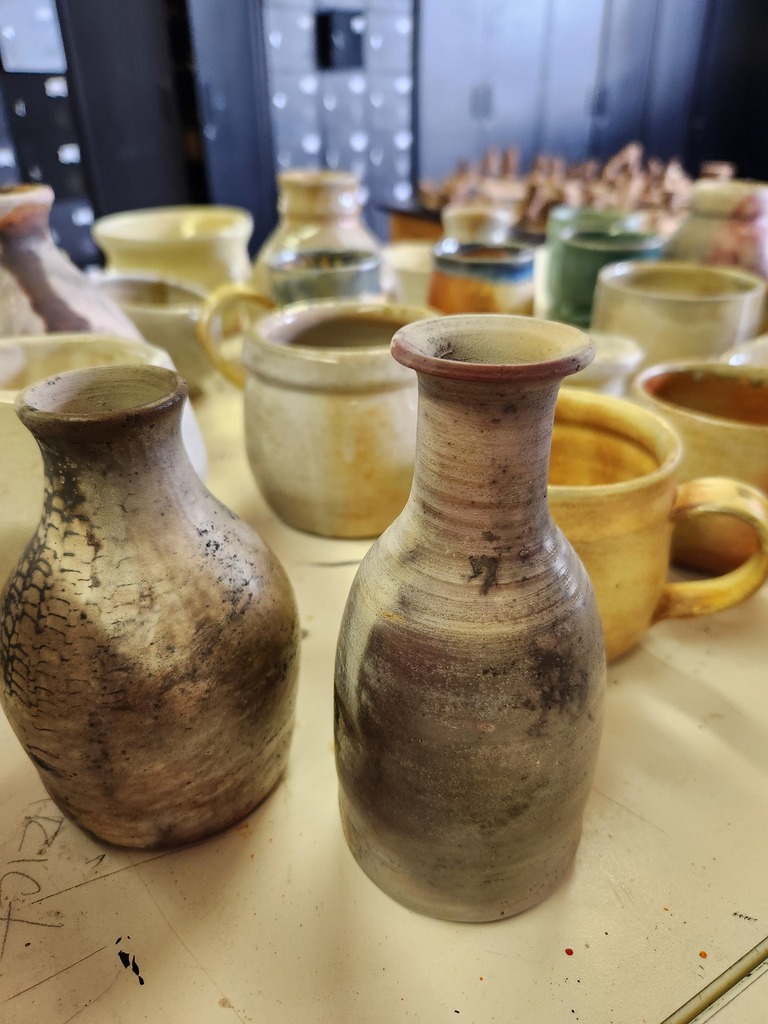 assorted pottery vases