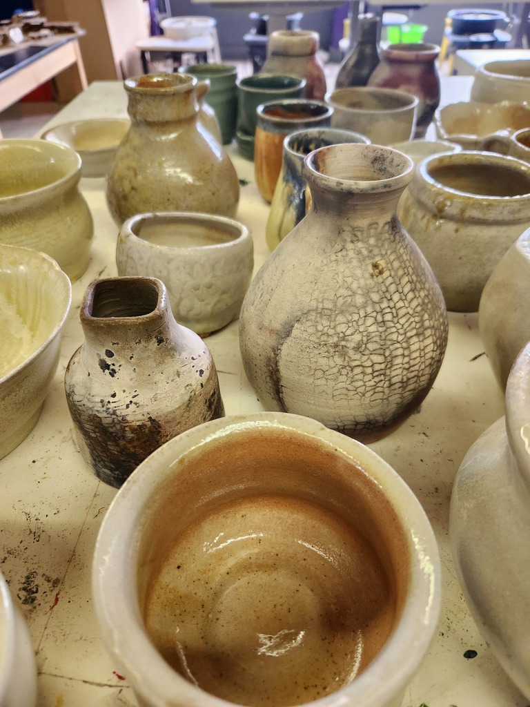 assorted pottery