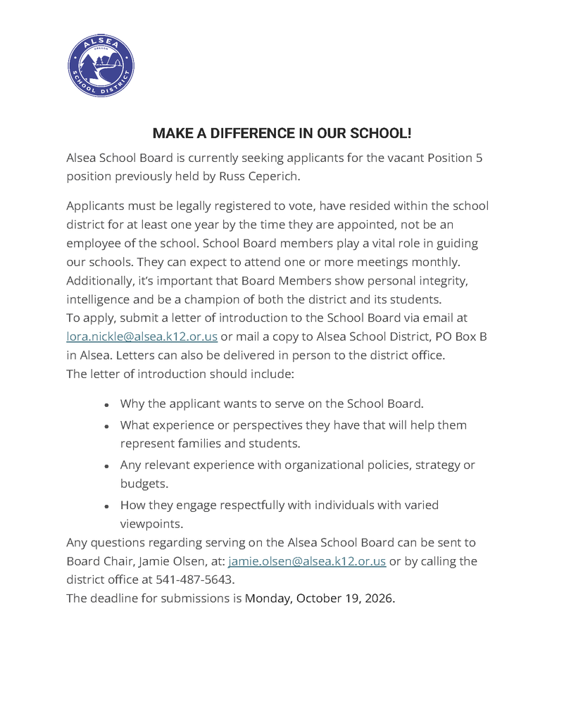 Board Vacancy notice
