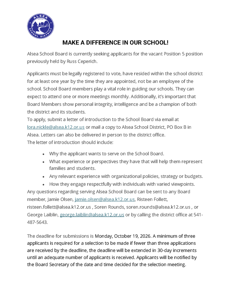 School Board Vacancy