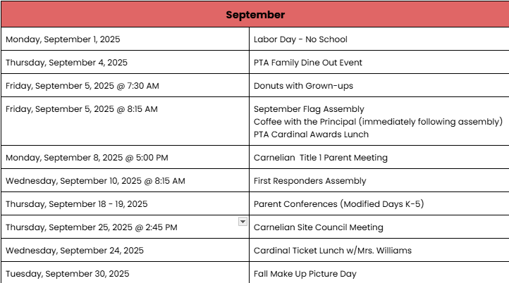 September Events