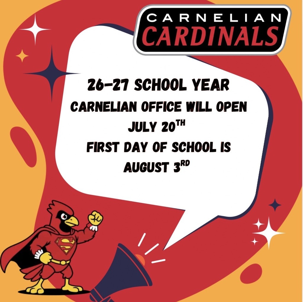 Office is Open School begins August 3rd