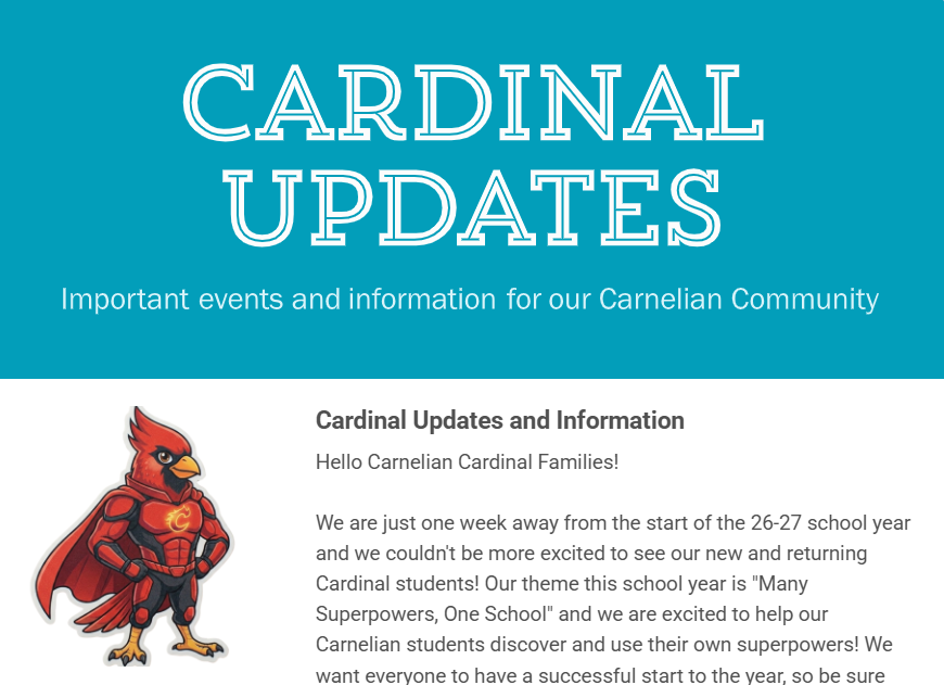 Cardinal Updates 7-27-26